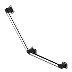 Barre d'appui coudée Rugao 135° noir 400x400 mm