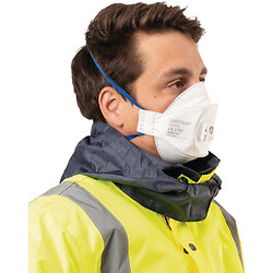 Masque de protection FFP2 SafeMask Fit+Pro, 3 pans ajustables avec valve - boîte de 12 pièces en sachet individuel