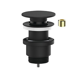 Bonde universelle lavabo digiclic ou fixe , laiton mat noir, serrage 10 à 80 mm
