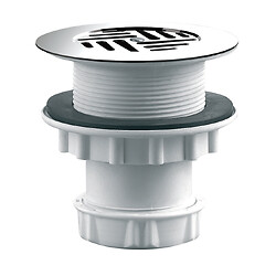 Bonde de douche à grille design Ø60mm, plastique, grille Ø85mm, sortie verticale, débit : 18 l/mn