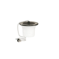 Bonde d'évier Ø50, bouchon noir Ø45mm, cuvette Ø70mm, serrage 0 à 10mm, corps 100% PCR