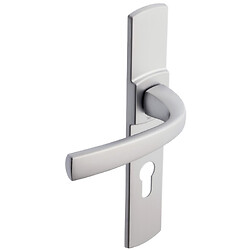 Béquille double MUZE sur plaque 195 mm clé I pour porte épaisseur 48 à 53 mm chromé velours