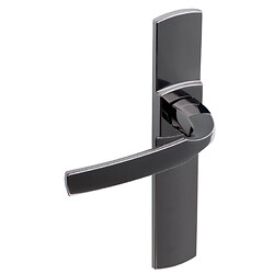 Béquille double sur plaque 195 mm ligne Artis chromé diamant noir bec de cane