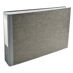 Classeur à levier - papier marbré - Dos de 8 cm - A3 horizontal - Carton de 4 - Gris