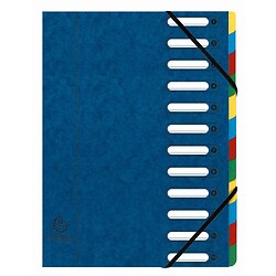 Trieur HARMONIKA® à fenêtres avec élastiques - carte lustrée - 12 compartiments - Carton de 6 - Couleurs assorties