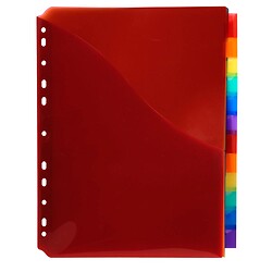 Intercalaires avec pochette polypropylène A4 maxi - 12 onglets - 10 lots de 12 intercalaires - Couleurs assorties