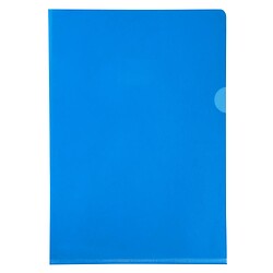 Pochette coin PVC lisse - Haute résistance 13/100e - A4 - Carton de 100 - Bleu