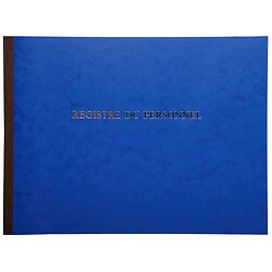 Registre du personnel - Cahier piqûre 24 x 32 cm - 52 pages - Carton de 5 - Bleu