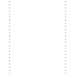 Feuille de listing 1 pli blanc - 240x12" - Bandes Caroll Détachables 70g - Paquet de 2000 - Blanc