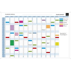 Planning magnétique annuel - textes en français - Blanc