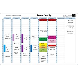 Planning magnétique hebdomadaire - textes en français - Blanc