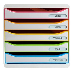 Module de classement Big Box Plus - 5 tiroirs - Black Office - Blanc/arlequin