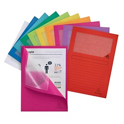 Chemise à fenêtre FOREVER - 22 x 31 cm - Carton de 400 - Couleurs assorties