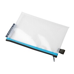 Pochette à fermeture éclair en plastique souple A5 - Carton de 10 - Couleurs assorties