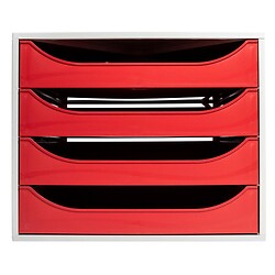 Module de classement Ecobox Office - 4 tiroirs - Rouge