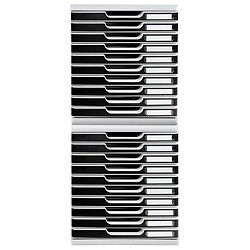 Module de classement Modulo Office - 10 tiroirs fermés - Noir