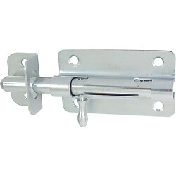 Lot de 5 verrous de box porte-cadenas en acier zingué blanc avec gâche Ø du pêne 18 mm