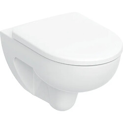 Pack WC suspendu à fond creux Renova, Rimfree, avec abattant, blanc