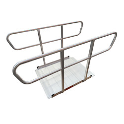 Rampe d'accès PMR aluminium avec garde corps - charge maxi 380 kg - 1220/1790 x 906 x 1000 mm