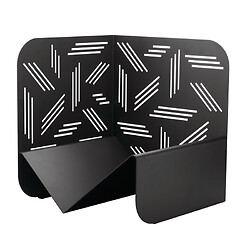 Range-bûches Pattern Thirard, 433 x 500 mm, en acier époxy noir, capacité bûches jusqu'à 50 cm
