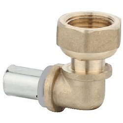 Coude à sertir PER diamètre 12 Rebun femelle à écrou libre à visser 1/2" (15x21)