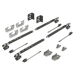 Garniture pour armoire à portes rentrantes SysLine S - avec amortisseur ouverture et fermeture