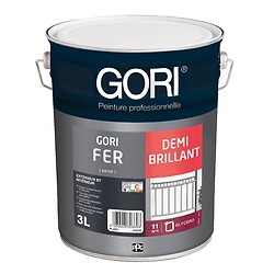 Laque antirouille et décoration glycéro demi-brillante GORIFER, blanc, bidon de 3 litre