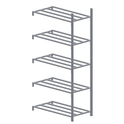 Rayonnage tubulaire EPSILINE COMPACT acier galvanisé charges légères 5 niveaux élément suivant 2000x1000x300mm
