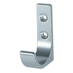 Patère crochet 1 tête en aluminium hauteur 65 mm - finition anodisé argent