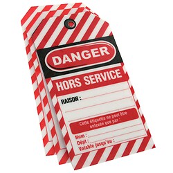 Étiquettes de consignation Danger - Hors service (lot de 10)