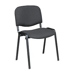 Chaise visiteurs CVE à structure noire, assise et dossier tissu noir