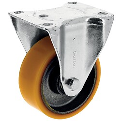 Roulette fixe sur platine roue althane pour charges moyennes - Fortainer