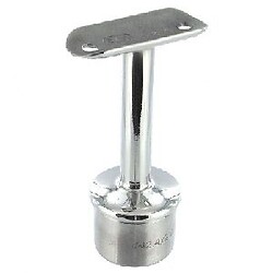 Support de main-courante Ø 42,4 mm pour poteau rond en inox - à coller sur poteau - fixe - inox 316 poli miroir - boîte de 2